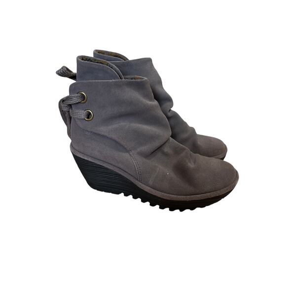 Fly London grey wedge boots size 37 - Picture 2 of 8
